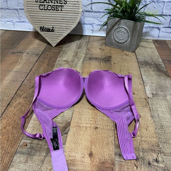 Victoria's Secret Very Sexy Push Up Pigeonnant Bra Purple Lace 38 C - Picture 9 of 12
